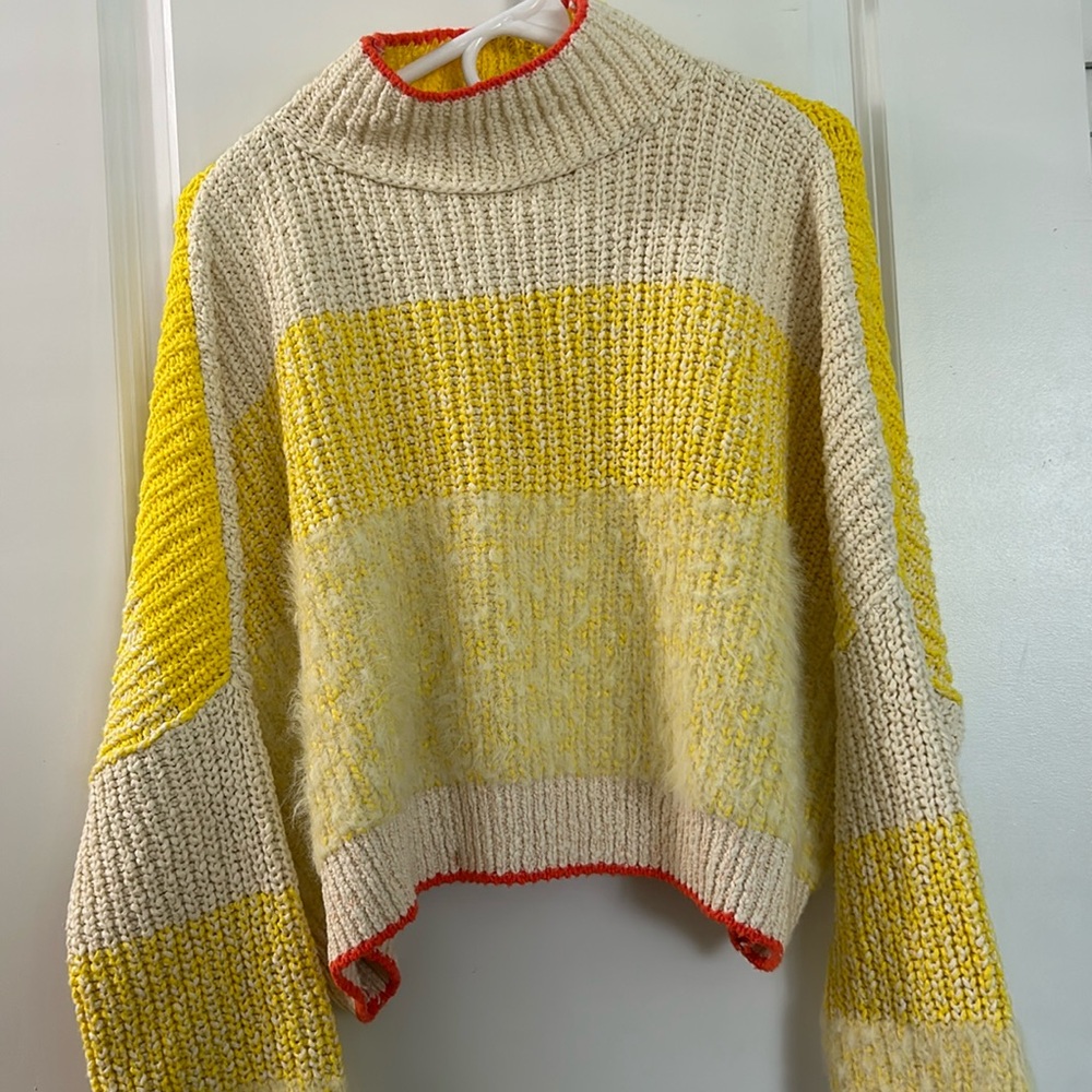 Free People- Mock Neck Crop Sweater